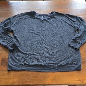 Mondetta Gray Leopard Print Long Sleeve Top Light Crewneck Sweatshirt Size XL